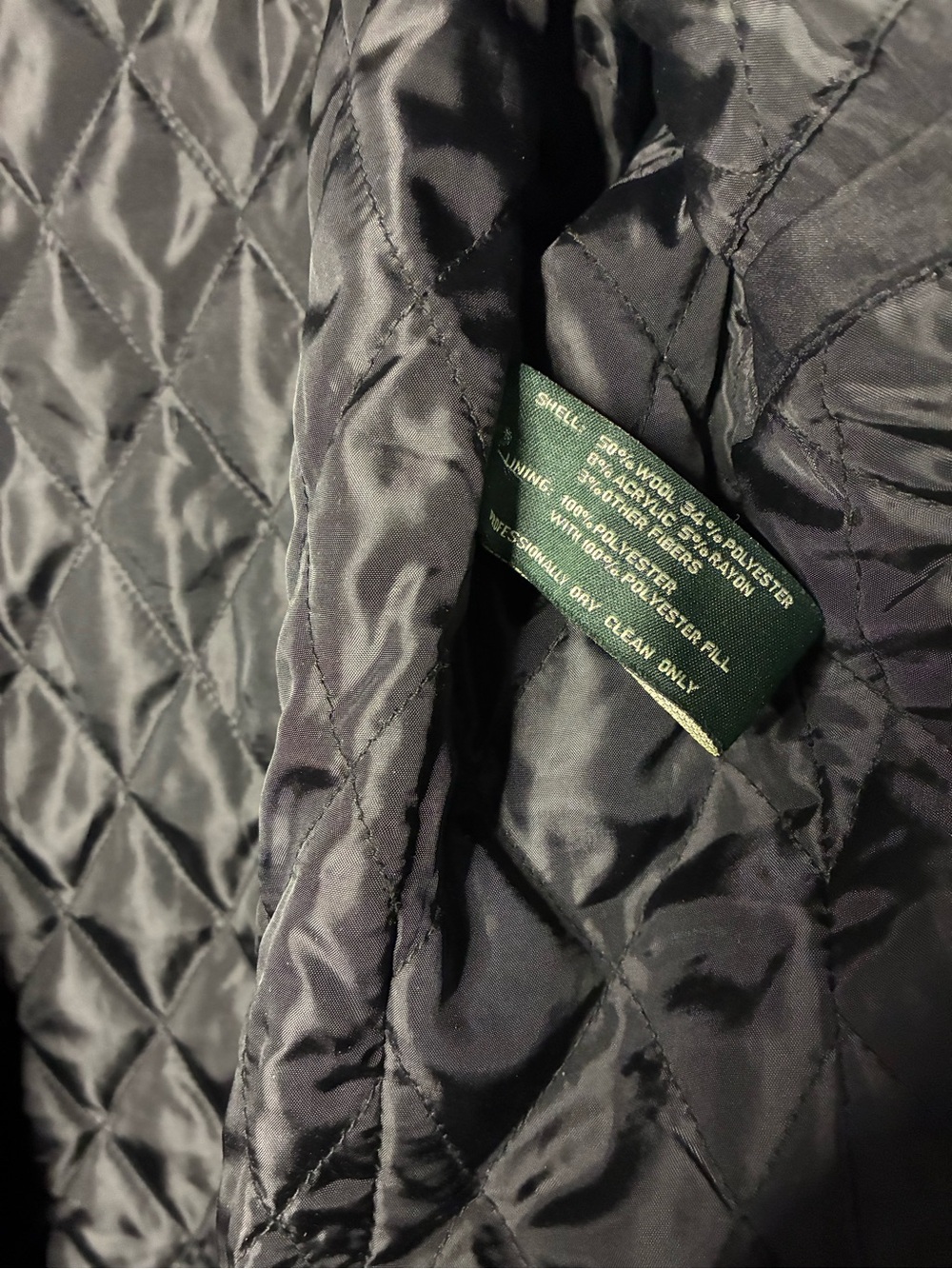 Lauren Ralph Lauren Black Double-Breasted Wool Peacoat - Picture 5 of 8